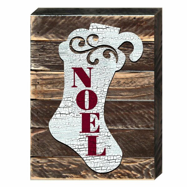 Clean Choice Noel Stocking Holiday Art on Board Wall Decor CL3497772